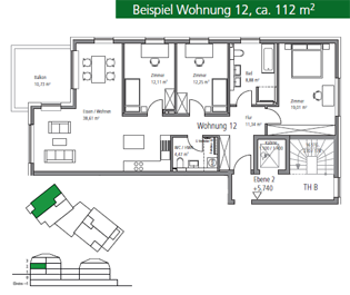 Beispiel Wohnung 12 ca. 112 qm